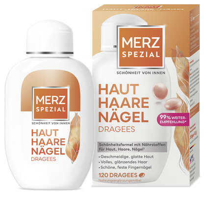 Sie sehen eine Packung Merz Spezial Beauty Dragées, 120 Stück, Produktbild: 01 Merz Spezial Beauty Dragées, 120 Stück, A-Nr.: 3284707 - 01