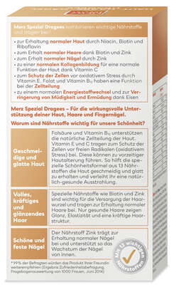 Sie sehen eine Packung Merz Spezial Beauty Dragées, 120 Stück, Produktbild: 05 Merz Spezial Beauty Dragées, 120 Stück, A-Nr.: 3284707 - 05