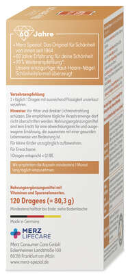 Sie sehen eine Packung Merz Spezial Beauty Dragées, 120 Stück, Produktbild: 06 Merz Spezial Beauty Dragées, 120 Stück, A-Nr.: 3284707 - 06
