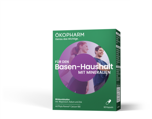 Sie sehen eine Packung Ökopharm44® Basen Mineral Wirkkomplex Kapseln 60 ST, 60 Stück, Produktbild: 01 Ökopharm44® Basen Mineral Wirkkomplex Kapseln 60 ST, 60 Stück, A-Nr.: 1992311 - 01