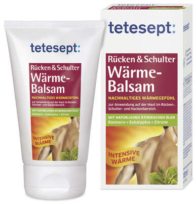 Sie sehen eine Packung TETESEPT Rücken&Schulter Wärme Balsam 100ml, Produktbild: 03 TETESEPT Rücken&Schulter Wärme Balsam 100ml, A-Nr.: 4247565 - 03