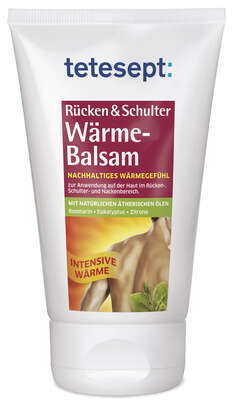 Sie sehen eine Packung TETESEPT Rücken&Schulter Wärme Balsam 100ml, Produktbild: 07 TETESEPT Rücken&Schulter Wärme Balsam 100ml, A-Nr.: 4247565 - 07