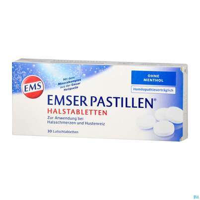 Sie sehen eine Packung EMSER PAS O MENTHOL, 30 Stück, Produktbild: 02 EMSER PAS O MENTHOL, 30 Stück, A-Nr.: 4371242 - 02