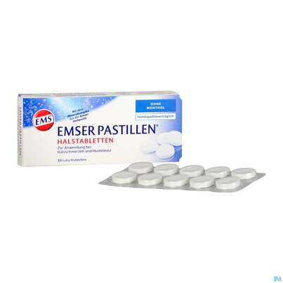 Sie sehen eine Packung EMSER PAS O MENTHOL, 30 Stück, Produktbild: 04 EMSER PAS O MENTHOL, 30 Stück, A-Nr.: 4371242 - 04