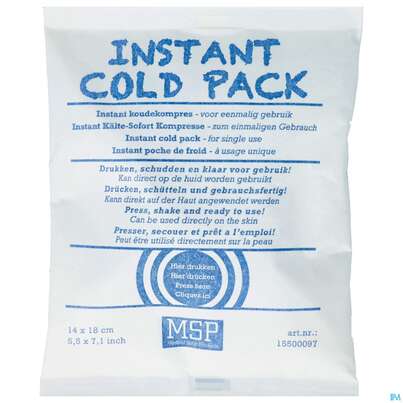 Sie sehen eine Packung Kalt/warm Therapie Kaelte Sofort Kompresse Zum Einmalgebrauch Ice Cold Pack 14x18cm 1st, Produktbild: 01 Kalt/warm Therapie Kaelte Sofort Kompresse Zum Einmalgebrauch Ice Cold Pack 14x18cm 1st, A-Nr.: 3840775 - 01