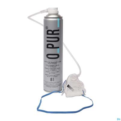 Sie sehen eine Packung Sauerstoff Spray O Pur +maske +schlauch 8l, Produktbild: 03 Sauerstoff Spray O Pur +maske +schlauch 8l, A-Nr.: 3194312 - 03