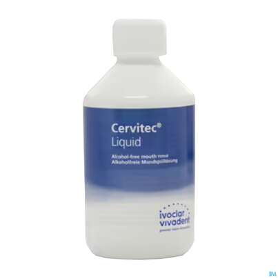 Sie sehen eine Packung Vd Protecting Mouthwash Vivadent Cervitec Liquid 300ml, Produktbild: 01 Vd Protecting Mouthwash Vivadent Cervitec Liquid 300ml, A-Nr.: 3847122 - 01