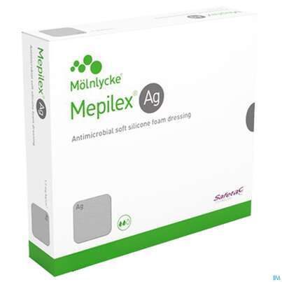 Sie sehen eine Packung Wundverband Mepilex Silikon Ag 15x 15cm 5st, Produktbild: 02 Wundverband Mepilex Silikon Ag 15x 15cm 5st, A-Nr.: 3627277 - 02