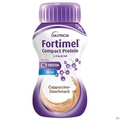 Fortimel/compact/protein 125ml Vitalflasche Cappuccino 24st, A-Nr.: 3948691 - 02
