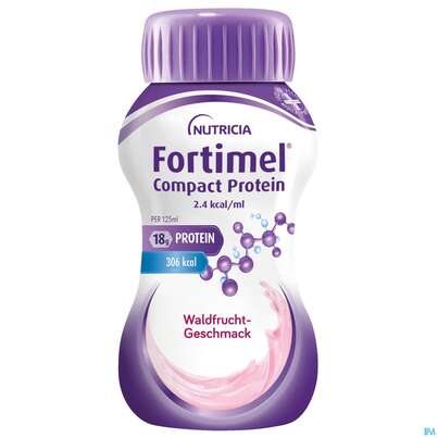 Sie sehen eine Packung Fortimel/compact/protein 125ml Vitalflasche Waldfrucht 24st, Produktbild: 02 Fortimel/compact/protein 125ml Vitalflasche Waldfrucht 24st, A-Nr.: 4337280 - 02