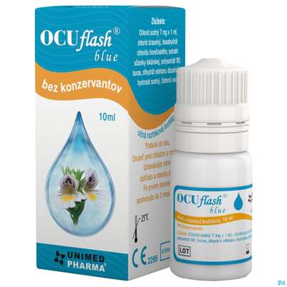 Sie sehen eine Packung Augentropfen Ocuflash/blue O.konservierungsstoffe +euphrasia Officinalis 10ml, Produktbild: 02 Augentropfen Ocuflash/blue O.konservierungsstoffe +euphrasia Officinalis 10ml, A-Nr.: 4306262 - 02