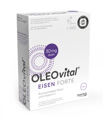 Sie sehen eine Packung OLEOvital® Eisen Forte (Sachets), 30 Stück, Produktbild: 02 OLEOvital® Eisen Forte (Sachets), 30 Stück, A-Nr.: 4540259 - 02