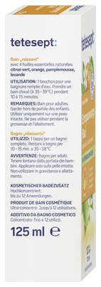 Sie sehen eine Packung tetesept Gesundheitsbad Entspannungs Bad, 125 Milliliter, Produktbild: 03 tetesept Gesundheitsbad Entspannungs Bad, 125 Milliliter, A-Nr.: 1150227 - 03