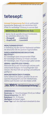 Sie sehen eine Packung tetesept Gesundheitsbad Entspannungs Bad, 125 Milliliter, Produktbild: 04 tetesept Gesundheitsbad Entspannungs Bad, 125 Milliliter, A-Nr.: 1150227 - 04