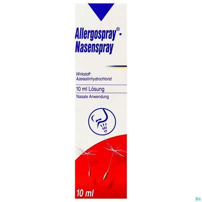 Sie sehen eine Packung ALLERGOSPRAY NA-SPRAY, 10 Milliliter, Produktbild: 01 ALLERGOSPRAY NA-SPRAY, 10 Milliliter, A-Nr.: 2448704 - 01
