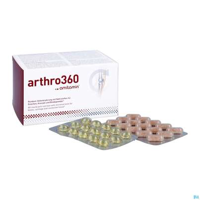 Sie sehen eine Packung Amitamin Kapseln Arthro 360 B.arthrose +arthritis 120st, Produktbild: 05 Amitamin Kapseln Arthro 360 B.arthrose +arthritis 120st, A-Nr.: 4180559 - 05