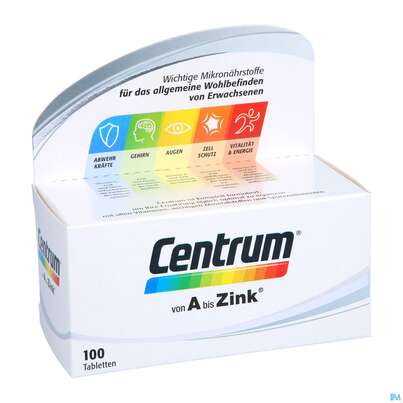 Sie sehen eine Packung Centrum von A bis Zink 100 Stk., 100 Stück, Produktbild: 05 Centrum von A bis Zink 100 Stk., 100 Stück, A-Nr.: 4555456 - 05