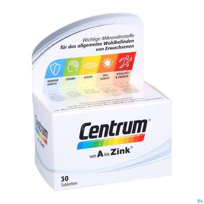 Sie sehen eine Packung Centrum von A bis Zink 30 Stk., 30 Stück, Produktbild: 02 Centrum von A bis Zink 30 Stk., 30 Stück, A-Nr.: 4555433 - 02