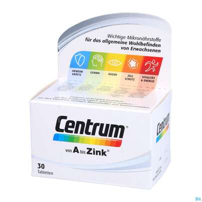 Sie sehen eine Packung Centrum von A bis Zink 30 Stk., 30 Stück, Produktbild: 03 Centrum von A bis Zink 30 Stk., 30 Stück, A-Nr.: 4555433 - 03