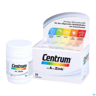 Sie sehen eine Packung Centrum von A bis Zink 30 Stk., 30 Stück, Produktbild: 05 Centrum von A bis Zink 30 Stk., 30 Stück, A-Nr.: 4555433 - 05