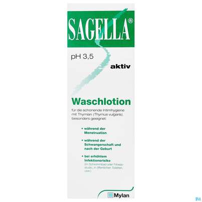 Sie sehen eine Packung SAGELLA AKTIV WASCHLOT, 250 Milliliter, Produktbild: 01 SAGELLA AKTIV WASCHLOT, 250 Milliliter, A-Nr.: 4010194 - 01