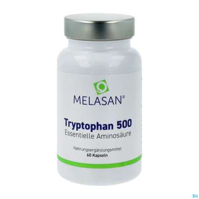 Sie sehen eine Packung Tryptophan Kapseln 500 Melasan 60st, Produktbild: 02 Tryptophan Kapseln 500 Melasan 60st, A-Nr.: 3823481 - 02