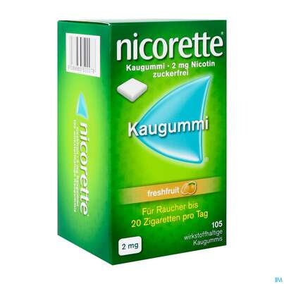 nicorette® Kaugummi freshfruit 2mg, 105 Stück, A-Nr.: 3500074 - 02