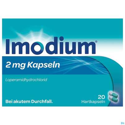 Sie sehen eine Packung Imodium Kapseln, 20 Stück, Produktbild: 02 Imodium Kapseln, 20 Stück, A-Nr.: 3773168 - 02