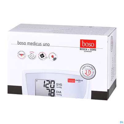 Sie sehen eine Packung boso medicus Uno Blutdruckmessgerät, 1 Stück, Produktbild: 02 boso medicus Uno Blutdruckmessgerät, 1 Stück, A-Nr.: 2768047 - 02