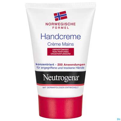 Sie sehen eine Packung Neutrogena konzentrierte, unparfümierte Handcreme, 50 Milliliter, Produktbild: 03 Neutrogena konzentrierte, unparfümierte Handcreme, 50 Milliliter, A-Nr.: 2597290 - 03