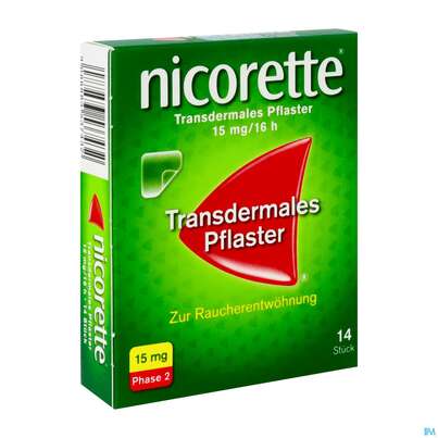 Sie sehen eine Packung Nicorette transdermales Pflaster, 14 Stück, Produktbild: 02 Nicorette transdermales Pflaster, 14 Stück, A-Nr.: 3537433 - 02