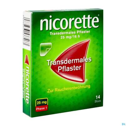 Sie sehen eine Packung Nicorette transdermales Pflaster, 14 Stück, Produktbild: 02 Nicorette transdermales Pflaster, 14 Stück, A-Nr.: 3537462 - 02