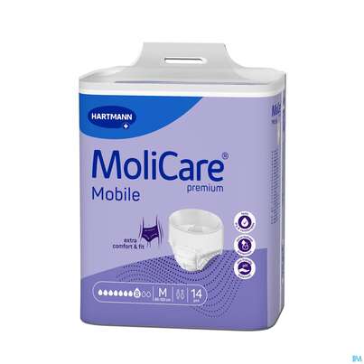 Inkontinenz Molicare Premium/mobile/8 Tropfen Lila M 80-120cm 14st, A-Nr.: 3078600 - 02