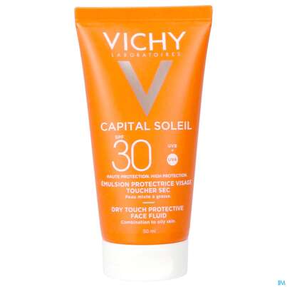 Sie sehen eine Packung Vichy idéal soleil Fluid dry LSF30, 50 Milliliter, Produktbild: 03 Vichy idéal soleil Fluid dry LSF30, 50 Milliliter, A-Nr.: 3813726 - 03