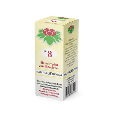 Sie sehen eine Packung Doskar Tropfen Nr. 8 - Blasentropfen, 50 Milliliter, Produktbild: 03 Doskar Tropfen Nr. 8 - Blasentropfen, 50 Milliliter, A-Nr.: 0685021 - 03