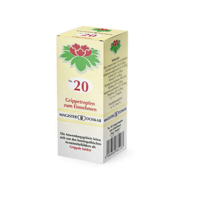 Sie sehen eine Packung Doskar Tropfen Nr. 20 - Grippetropfen, 50 Milliliter, Produktbild: 02 Doskar Tropfen Nr. 20 - Grippetropfen, 50 Milliliter, A-Nr.: 0685162 - 02