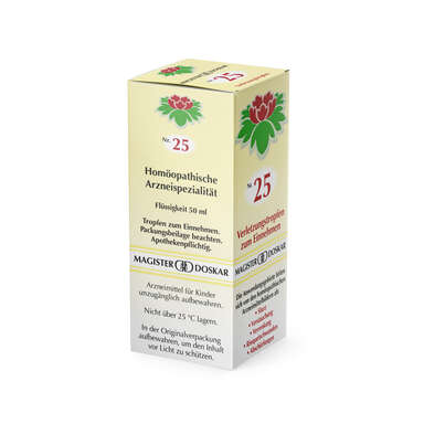 Sie sehen eine Packung Doskar Tropfen Nr. 25 - Verletzungstropfen, 50 Milliliter, Produktbild: 03 Doskar Tropfen Nr. 25 - Verletzungstropfen, 50 Milliliter, A-Nr.: 0685222 - 03