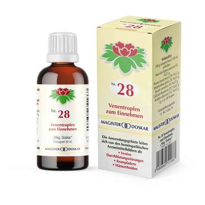 Sie sehen eine Packung Doskar Tropfen Nr. 28 - Venentropfen, 50 Milliliter, Produktbild: 05 Doskar Tropfen Nr. 28 - Venentropfen, 50 Milliliter, A-Nr.: 0721662 - 05