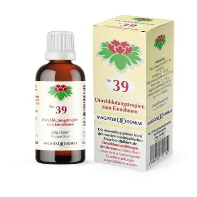 Sie sehen eine Packung Doskar Tropfen Nr. 39 - Angina pectoris Tropfen, 50 Milliliter, Produktbild: 01 Doskar Tropfen Nr. 39 - Angina pectoris Tropfen, 50 Milliliter, A-Nr.: 0721780 - 01