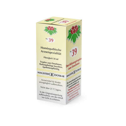 Sie sehen eine Packung Doskar Tropfen Nr. 39 - Angina pectoris Tropfen, 50 Milliliter, Produktbild: 05 Doskar Tropfen Nr. 39 - Angina pectoris Tropfen, 50 Milliliter, A-Nr.: 0721780 - 05