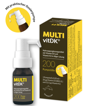 Sie sehen eine Packung MULTIvitDK®, 10 Milliliter, Produktbild: 01 MULTIvitDK®, 10 Milliliter, A-Nr.: 4862603 - 01