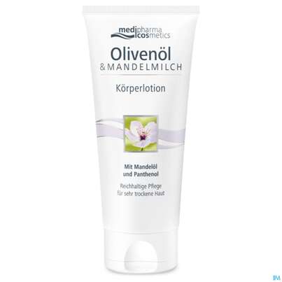 Sie sehen eine Packung Oliven Öl & Mandelmilch Körperlotion, 500 Milliliter, Produktbild: 01 Oliven Öl & Mandelmilch Körperlotion, 500 Milliliter, A-Nr.: 3550830 - 01