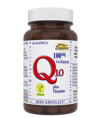Sie sehen eine Packung Espara Q10 100mg Kapseln, 60 Stück, Produktbild: 01 Espara Q10 100mg Kapseln, 60 Stück, A-Nr.: 2713678 - 01