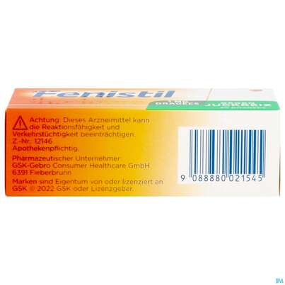 Sie sehen eine Packung Fenistil 1mg Dragees, 30 Stück, Produktbild: 01 Fenistil 1mg Dragees, 30 Stück, A-Nr.: 0021545 - 01