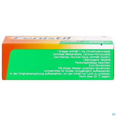 Sie sehen eine Packung Fenistil 1mg Dragees, 30 Stück, Produktbild: 09 Fenistil 1mg Dragees, 30 Stück, A-Nr.: 0021545 - 09