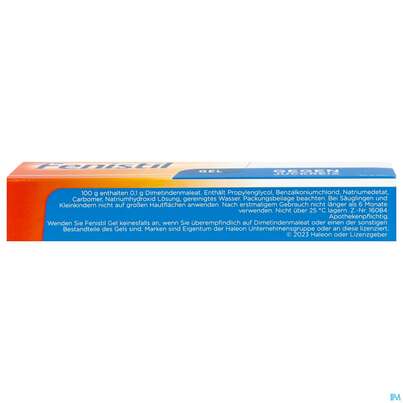 Sie sehen eine Packung Fenistil Gel 50g, 50 Gramm, Produktbild: 08 Fenistil Gel 50g, 50 Gramm, A-Nr.: 0622115 - 08