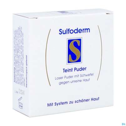 Sie sehen eine Packung Sulfoderm® S Teint Puder, 10 Gramm, Produktbild: 03 Sulfoderm® S Teint Puder, 10 Gramm, A-Nr.: 1843338 - 03