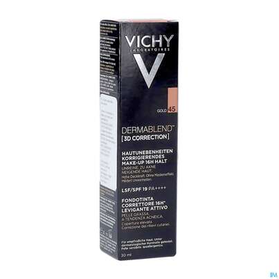 Sie sehen eine Packung VICHY DERMABL.3D COVERFLOW45, 30 Milliliter, Produktbild: 02 VICHY DERMABL.3D COVERFLOW45, 30 Milliliter, A-Nr.: 4436013 - 02