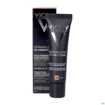 Sie sehen eine Packung VICHY DERMABL.3D COVERFLOW45, 30 Milliliter, Produktbild: 09 VICHY DERMABL.3D COVERFLOW45, 30 Milliliter, A-Nr.: 4436013 - 09