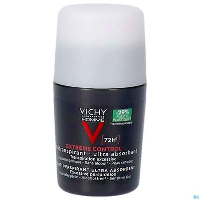 Sie sehen eine Packung Vichy Homme Anti-Transpirant Extreme Control 72h Roll-On, 50 Milliliter, Produktbild: 03 Vichy Homme Anti-Transpirant Extreme Control 72h Roll-On, 50 Milliliter, A-Nr.: 3724388 - 03